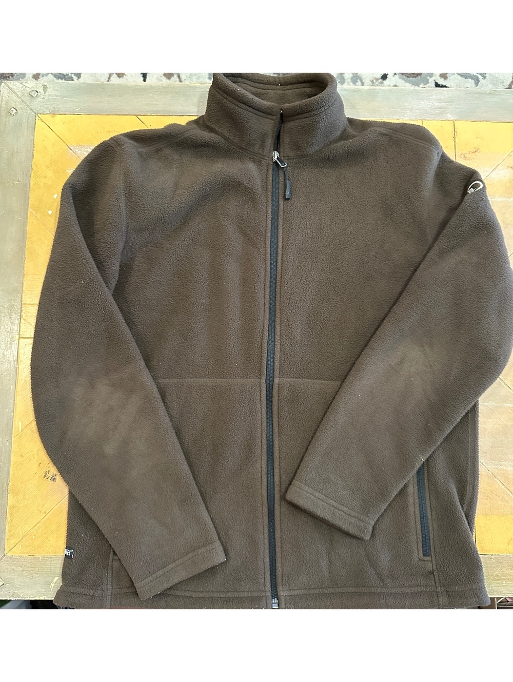 AIGLE Men’s Medium Brown Full Zip Fleece Jacket Outdoor Hiking